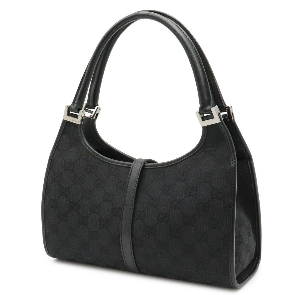 Gucci Silver GG Black Handbag Jackie Leather